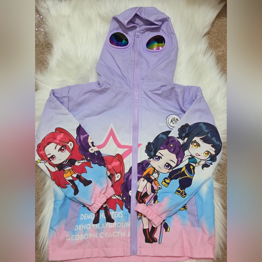 K POP Demon Hunters Character Full Zip Hoodie with Goggles